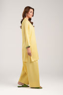 2 Pc Dyed Slub Lawn Suit