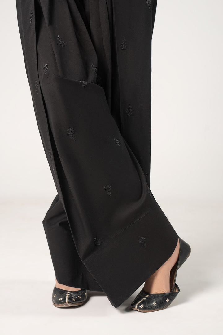 Embroidered Cambric Shalwar Bottoms MBC2603-ESM-BLK