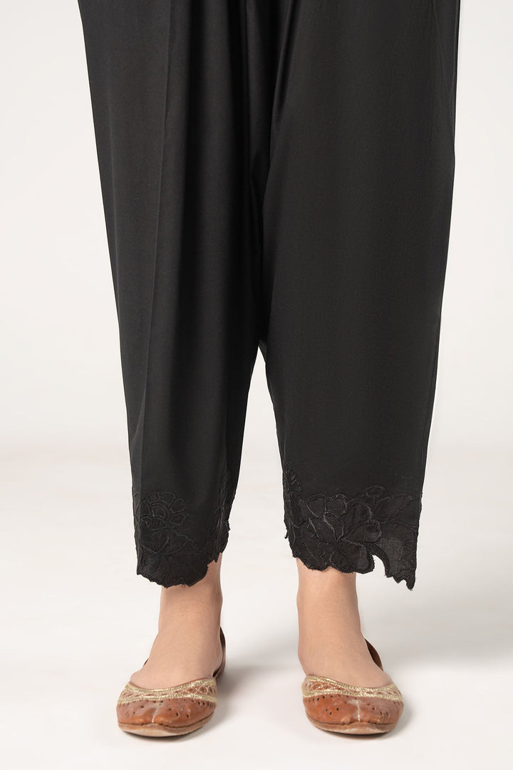 Embroidered Cambric Shalwar Bottoms MBC2606-ESM-BLK