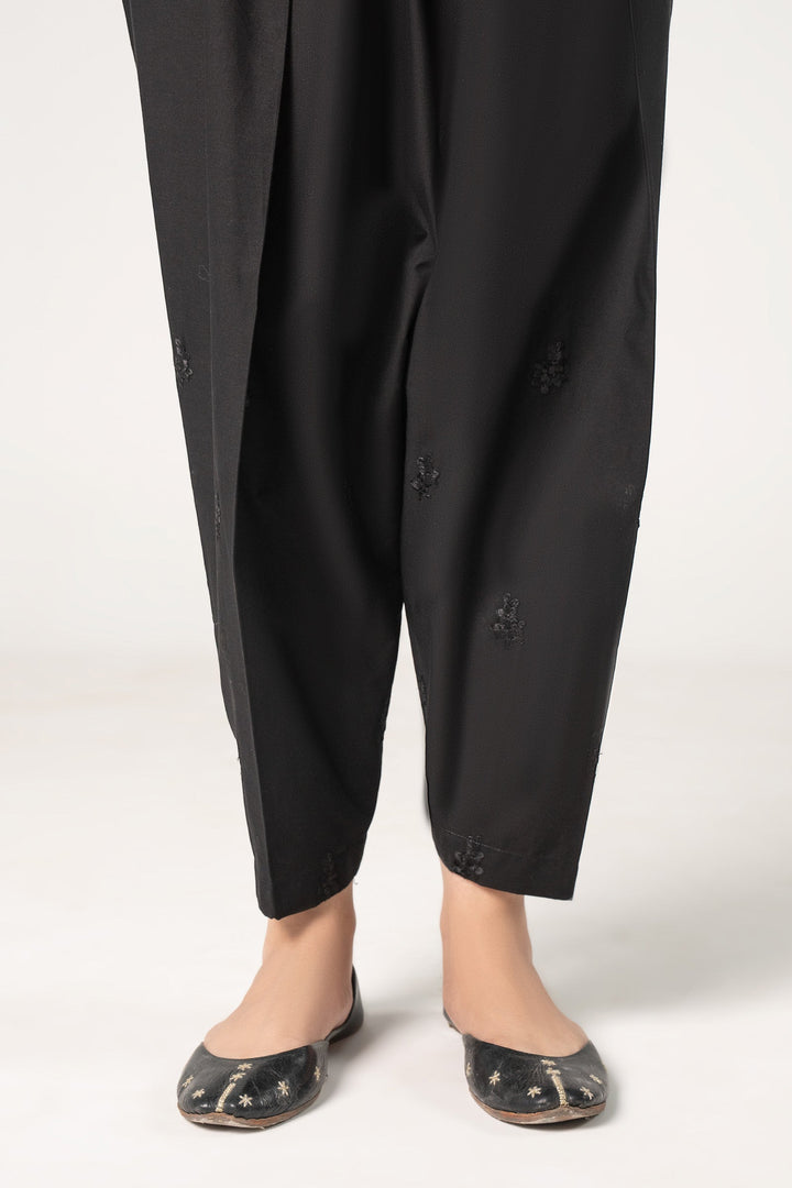 Embroidered Cambric Shalwar Bottoms MBC2608-ESM-BLK
