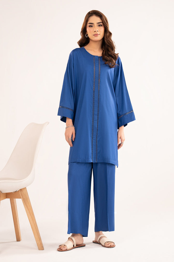 2 Pc Dyed Arabic Lawn Suit Casuals MB26101-ESM-BLU