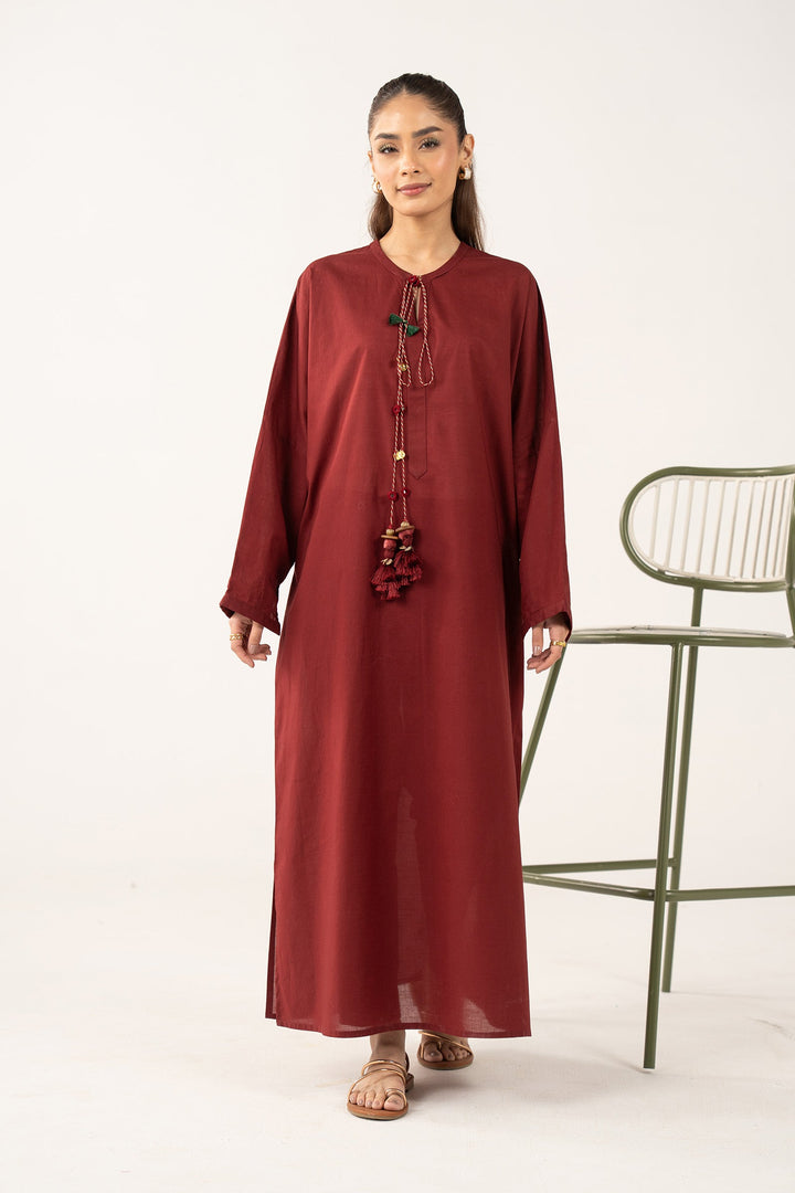 2 Pc Dyed Slub Lawn Suit Casuals MB26104-ESM-MRN