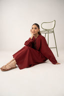 2 Pc Dyed Slub Lawn Suit