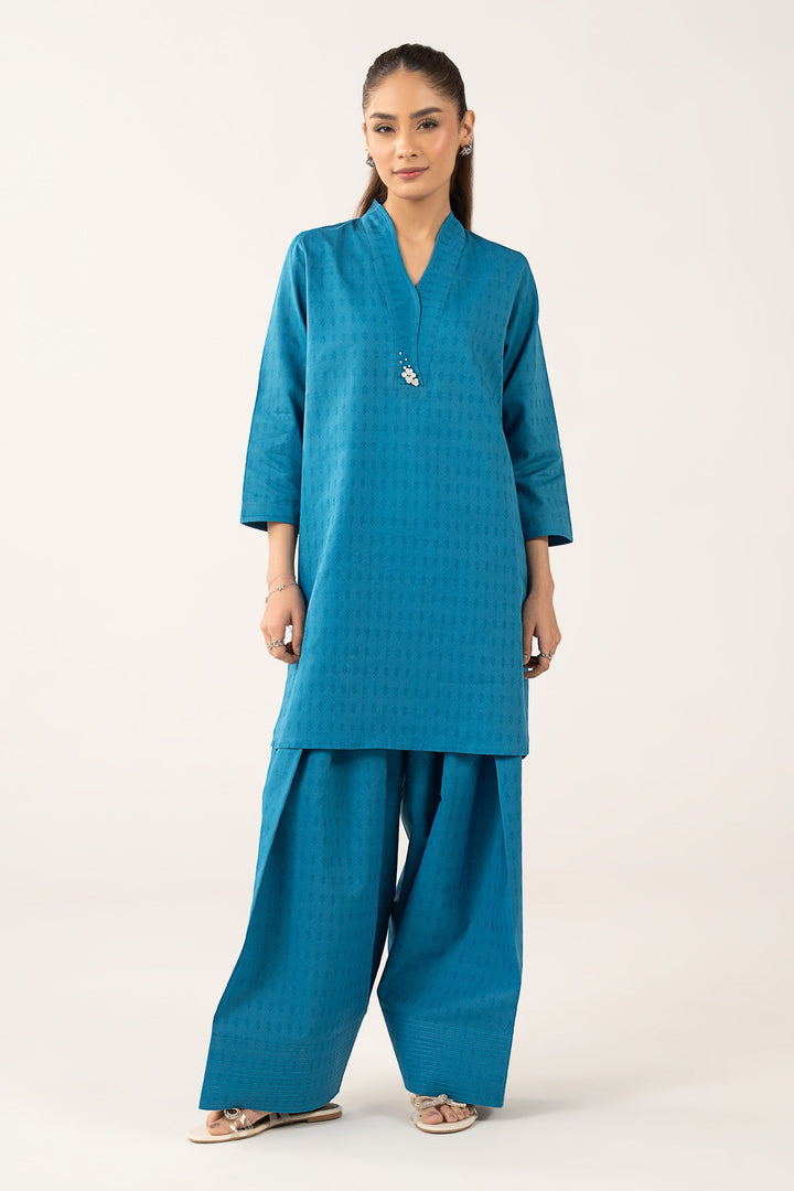 2 Pc Dyed Dobby Cotton Suit Casuals MB26108-ESM-TBU