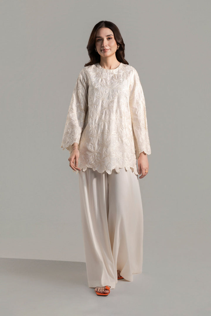 2 Pc Embroidered Arabic Lawn Suit Casuals MB26116-ESM-WHT