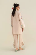 2 Pc Embroidered Slub Lawn Suit