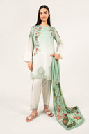 3 Pc Embroidered Paper Lawn Suit
