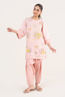 2 Pc Embroidered Cotton Chambray Suit
