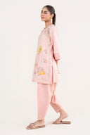 2 Pc Embroidered Cotton Chambray Suit