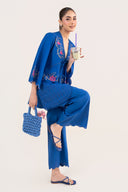 2 Pc Embroidered Crosshatch Suit