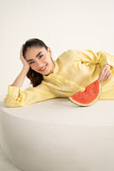 2 Pc Embroidered Cotton Stripe Suit