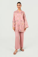 2 Pc Embroidered Cotton Stripe Suit