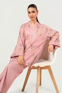 2 Pc Embroidered Cotton Stripe Suit