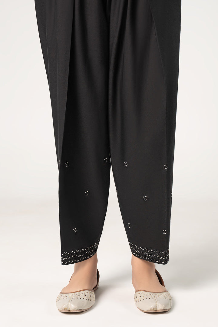 Embroidered Cambric Trouser Bottoms MBC2621-ESM-BLK