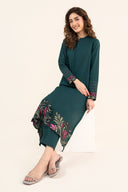2 Pc Embroidered Slub Lawn Suit