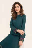 2 Pc Embroidered Slub Lawn Suit