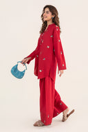 2 Pc Embroidered Dobby Cotton Suit