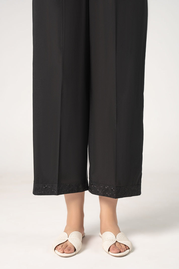 Embroidered Cambric Trouser Bottoms MBC2623-ESM-BLK