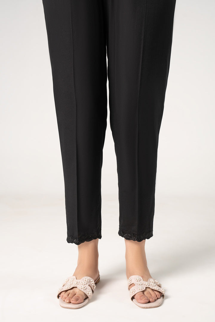 Embroidered Cambric Trouser Bottoms MBC2629-ESM-BLK