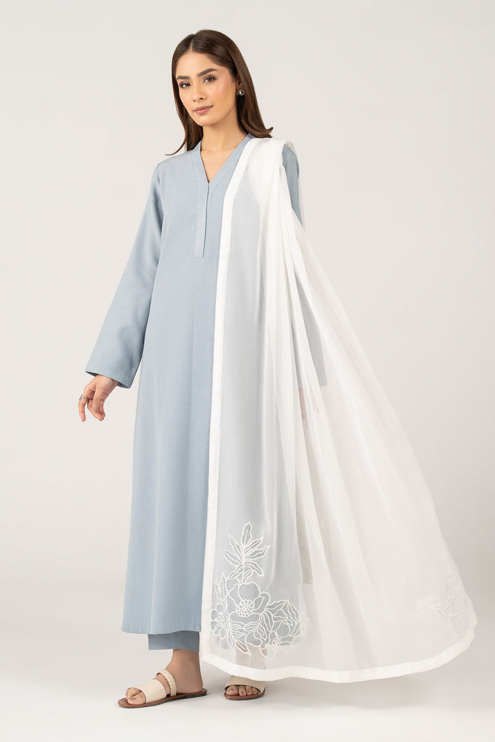 Embroidered Cationic Chiffon Dupatta Accessories View All MBC2638-999-WHT