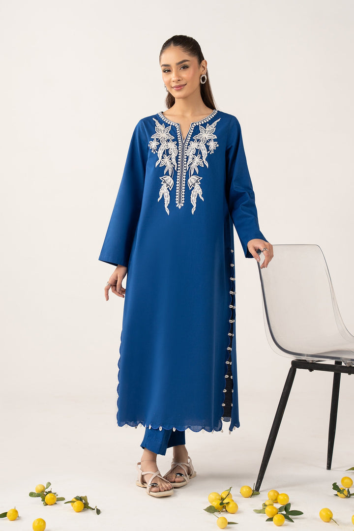 Embroidered Dobby Cotton Shirt Casuals MB2661B-ESM-BLU