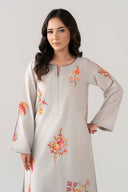 Embroidered Slub Lawn Shirt