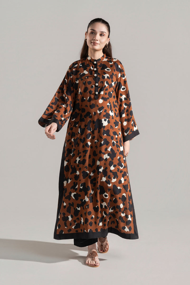 Printed Arabic Lawn Shirt Casuals MBC2669-ESM-BRN