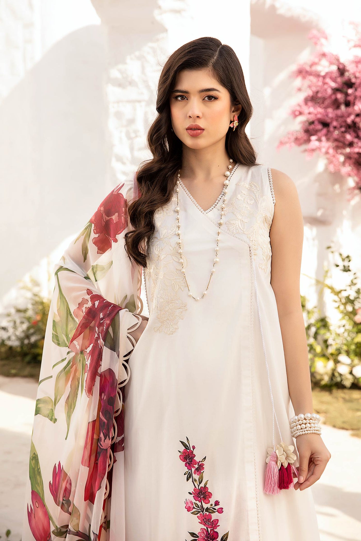 3 Pc Unstitched Embroidered Lawn Suit | MB-CUS25-701B