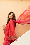 3 Pc Unstitched Embroidered Lawn Suit | MB-CUS25-907A