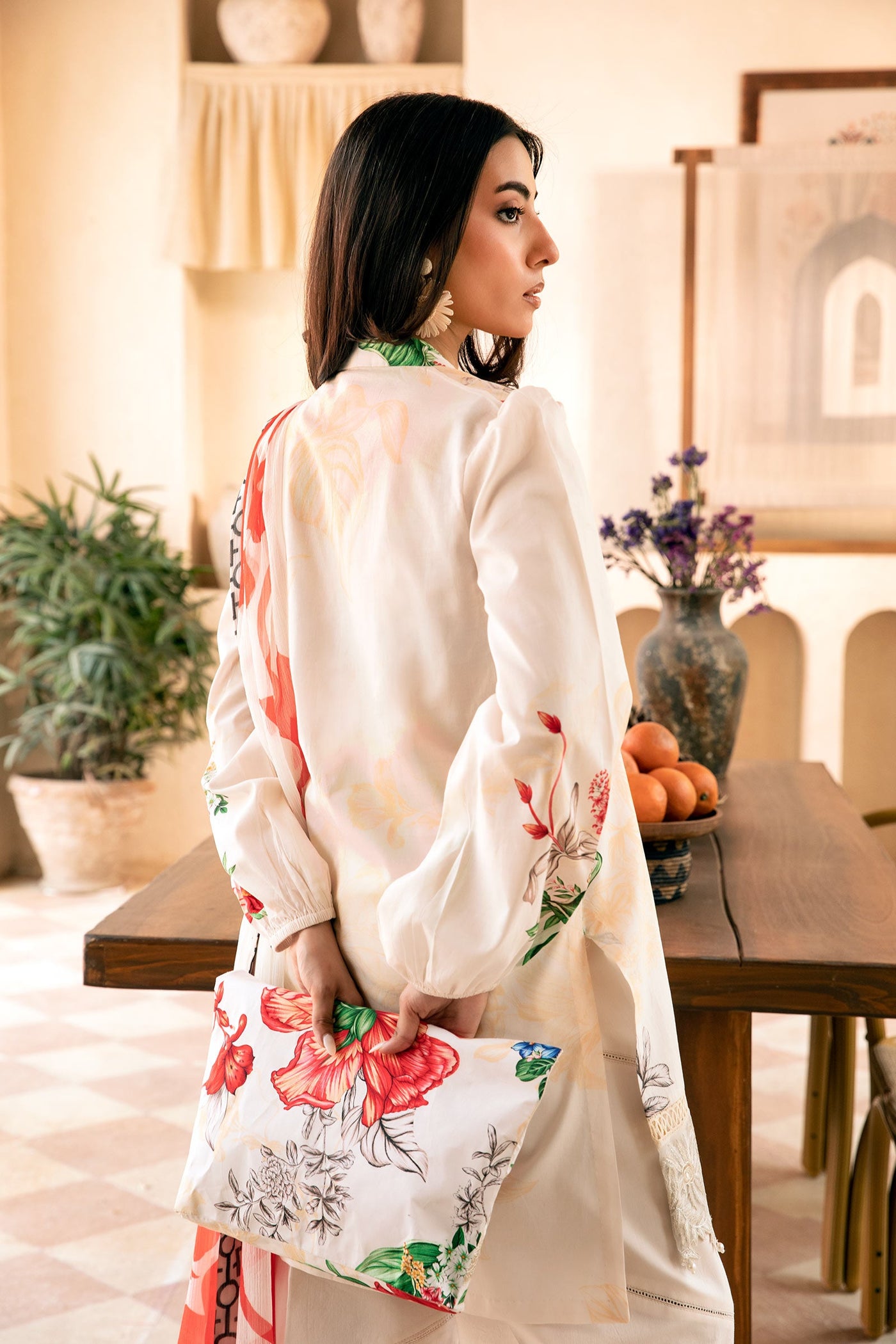 3 Pc Unstitched Embroidered Lawn Suit | MB-CUS25-907B