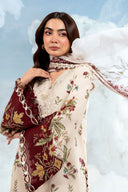 3 Pc Unstitched Embroidered Lawn Suit