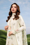 3 Pc Unstitched Embroidered Lawn Suit