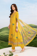 3 Pc Unstitched Embroidered Lawn Suit