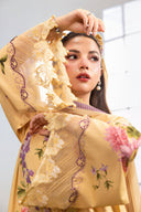 3 Pc Unstitched Embroidered Lawn Suit