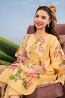 3 Pc Unstitched Embroidered Lawn Suit