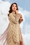 3 Pc Unstitched Embroidered Lawn Suit