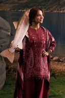 3 Pc Unstitched Embroidered Slub Khaddar Suit