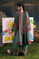 3 Pc Unstitched Embroidered Slub Khaddar Suit