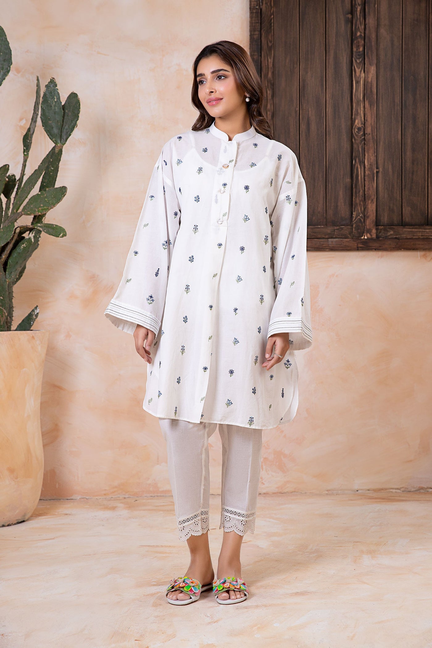 Embroidered Lawn Tunic