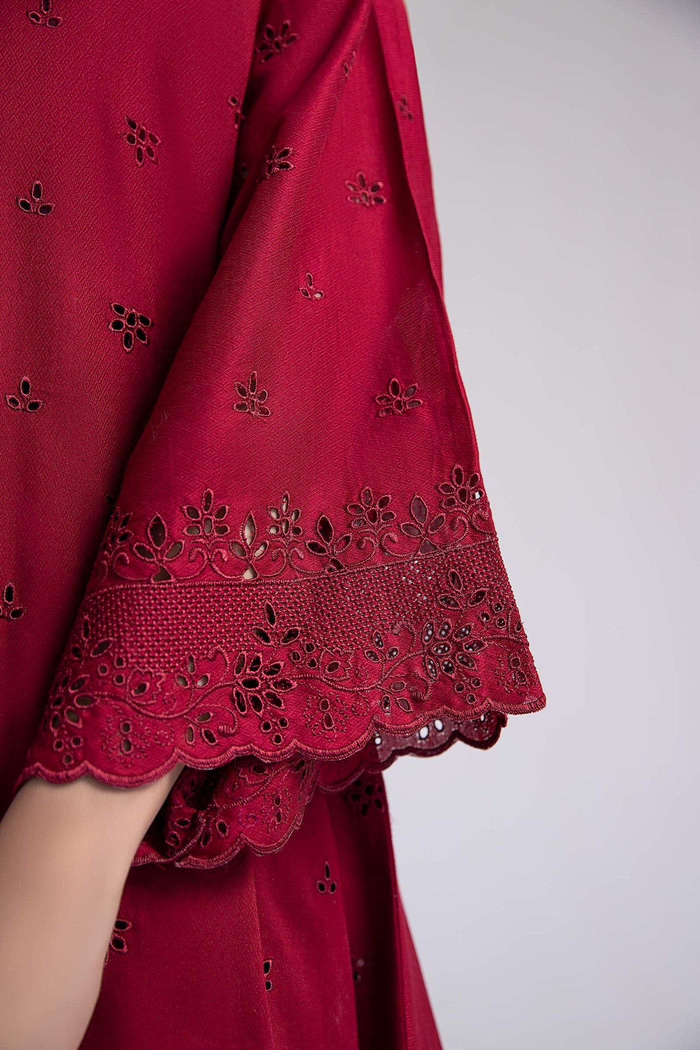 Embroidered Dobby Lawn Co-Ord Set