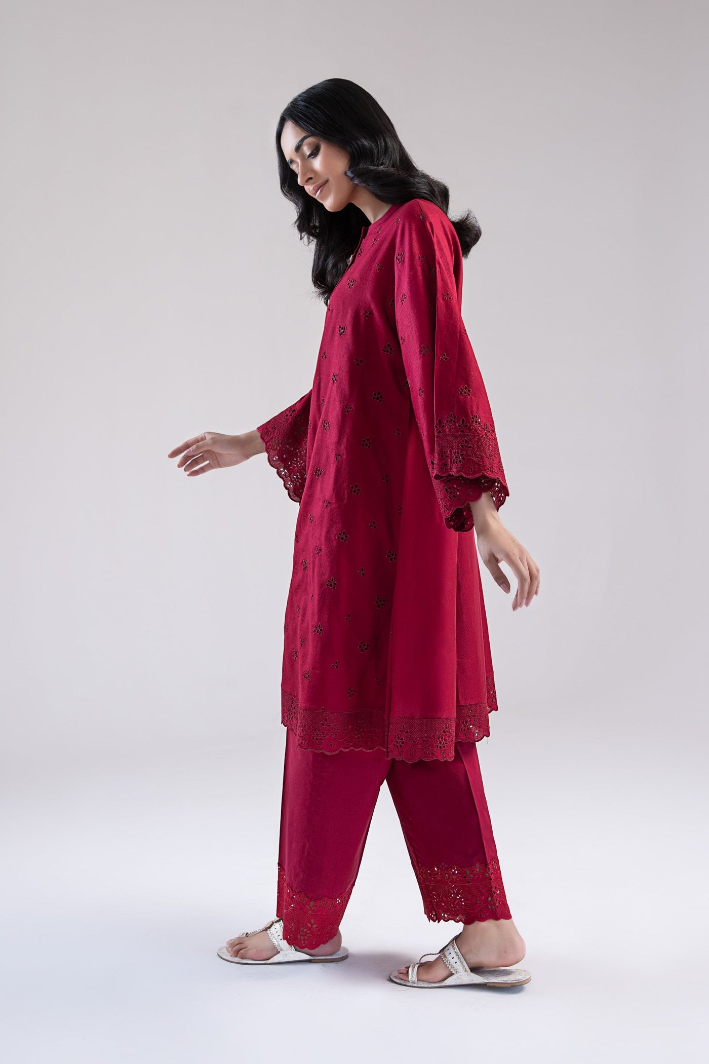 Embroidered Dobby Lawn Co-Ord Set