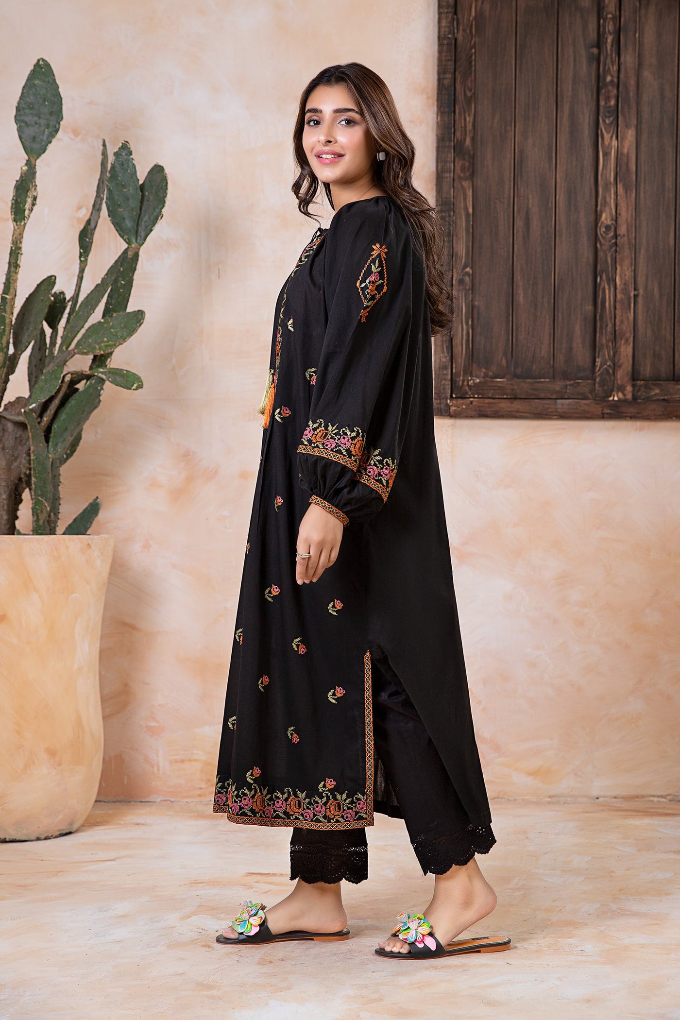 Embroidered Arabic Lawn Tunic