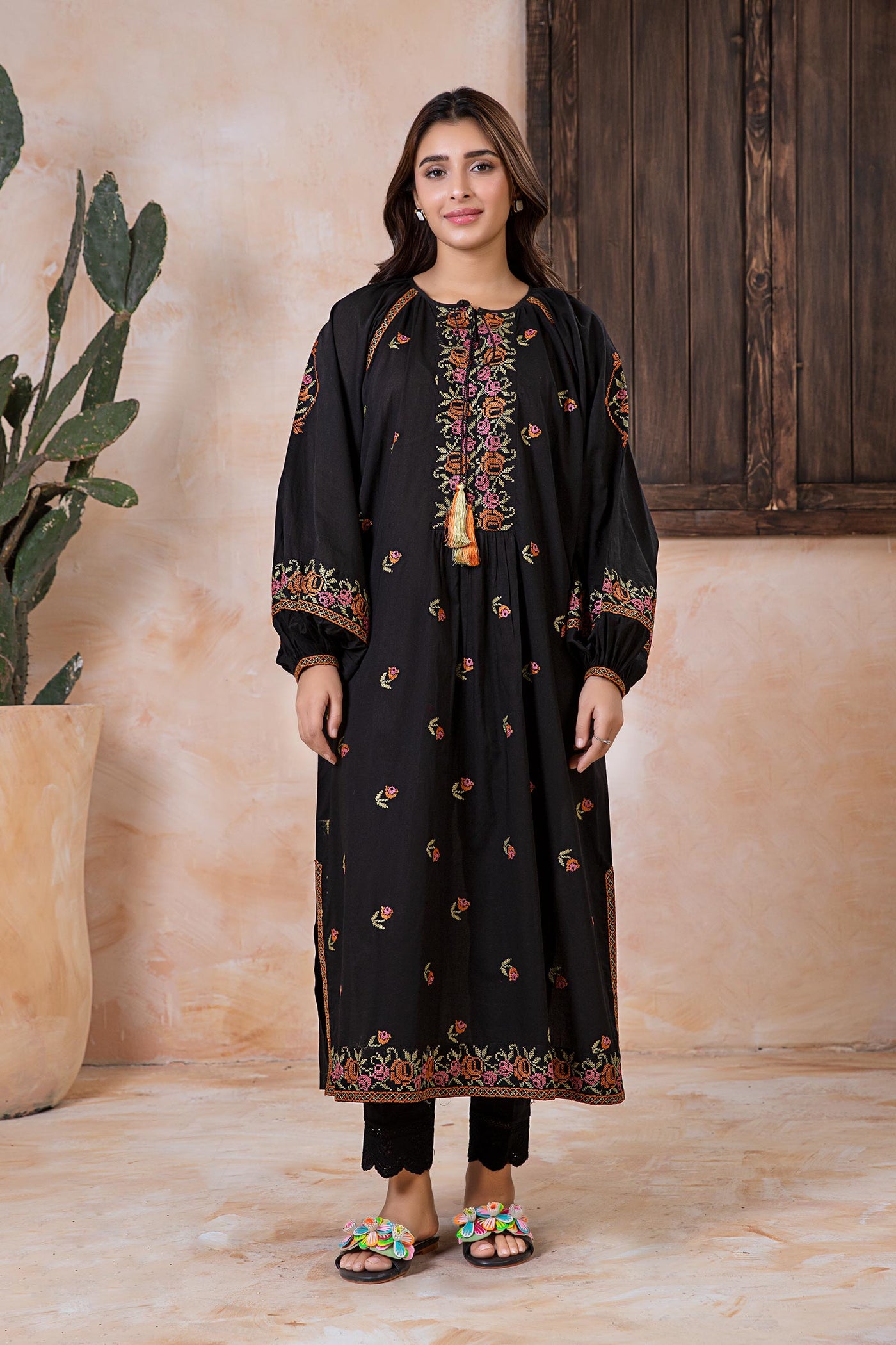 Embroidered Arabic Lawn Tunic