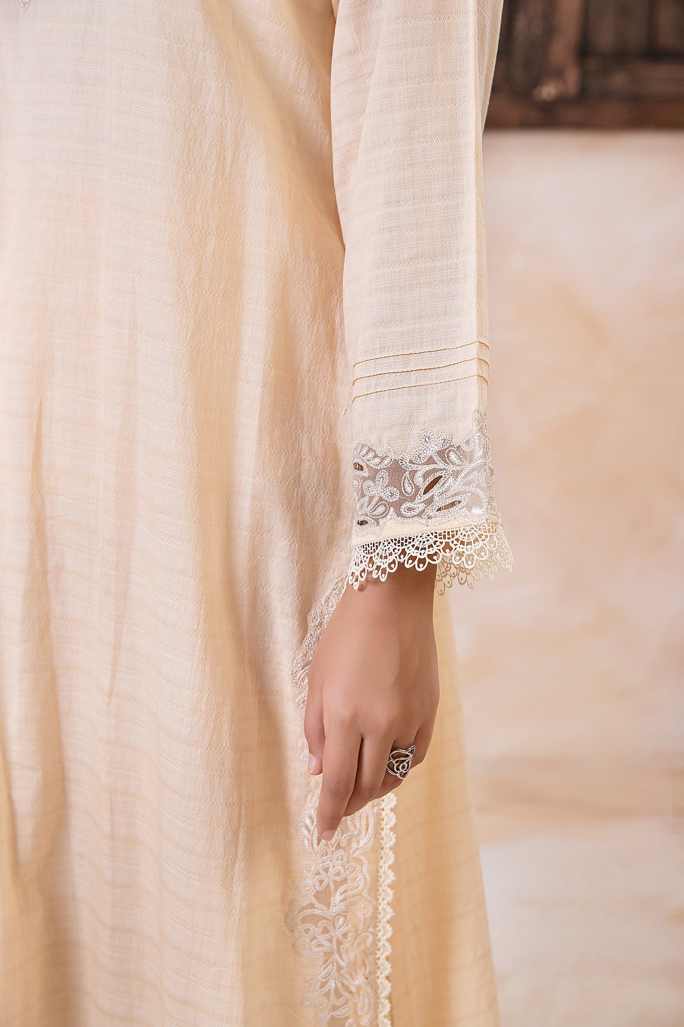 2 Piece Embroidered Dobby Lawn Suit