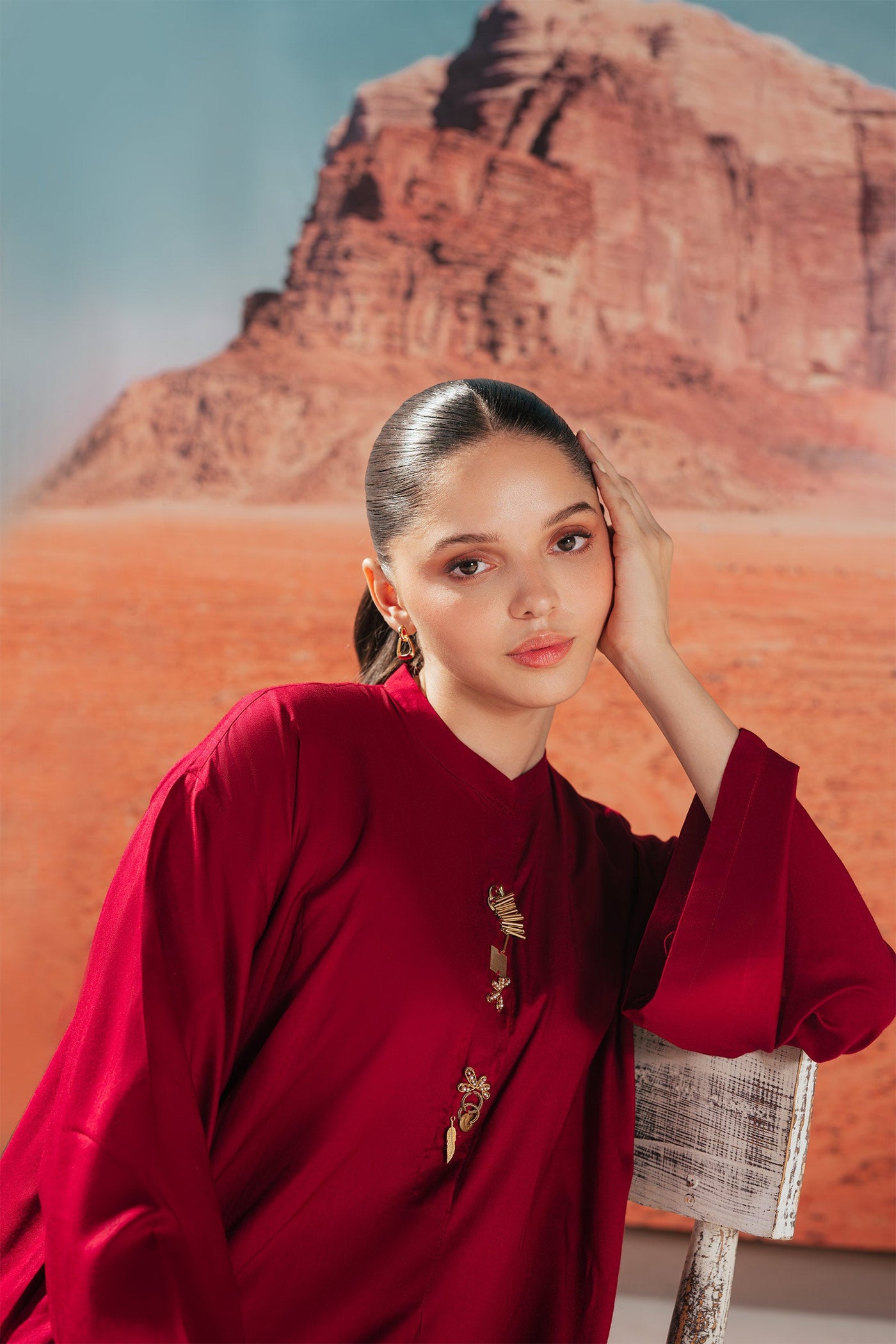 2 Piece Solid Arabic Lawn Suit