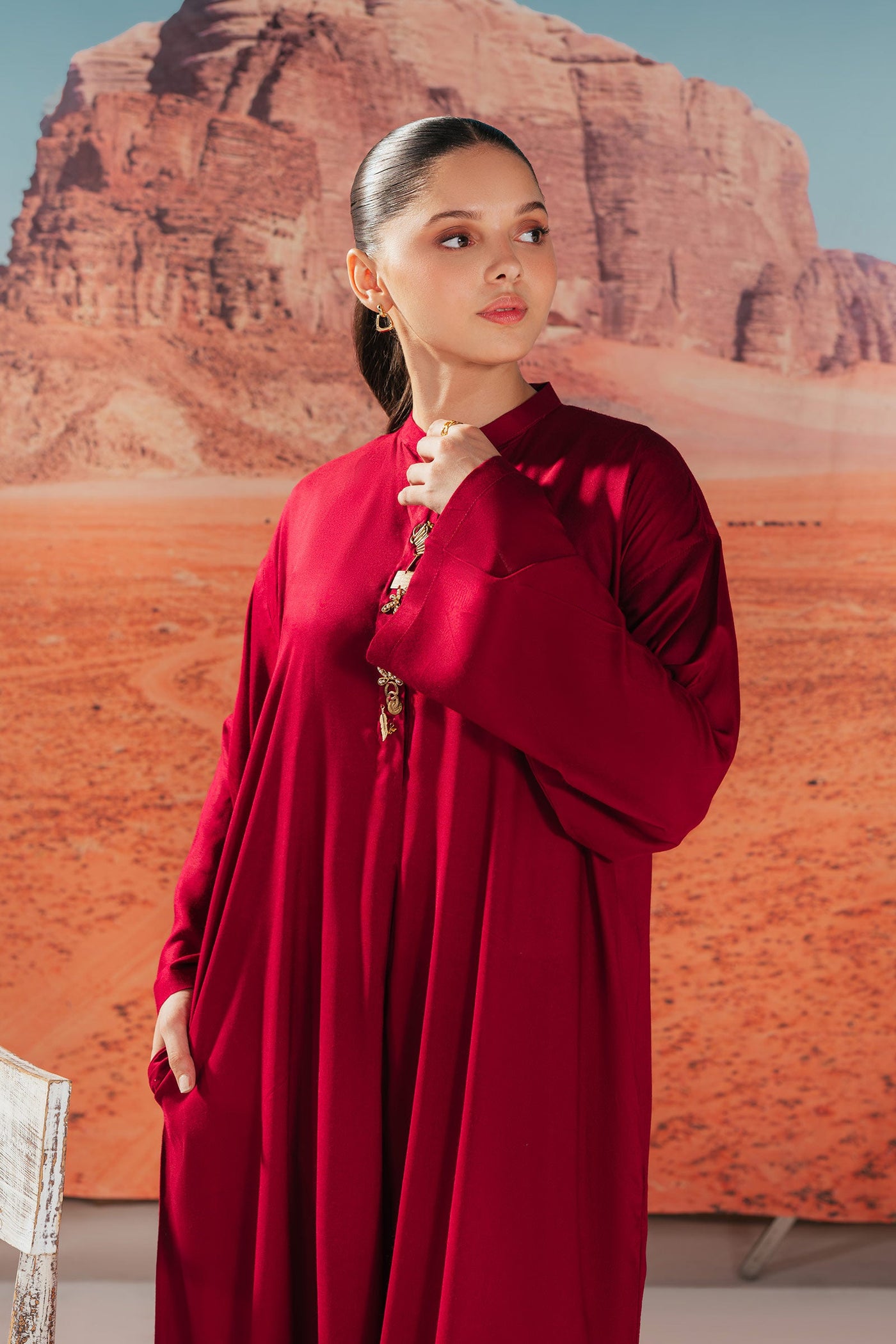 2 Piece Solid Arabic Lawn Suit