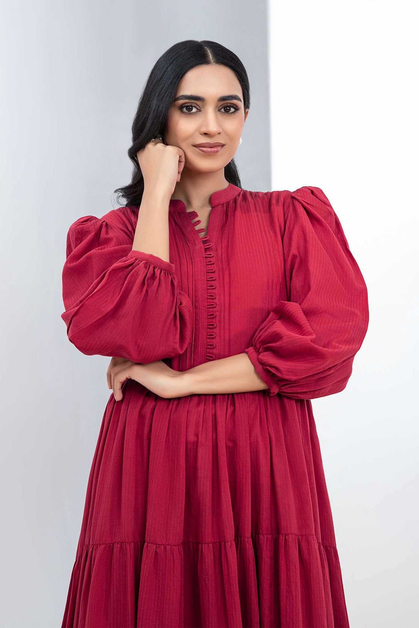 Dyed Dobby Lawn Dress