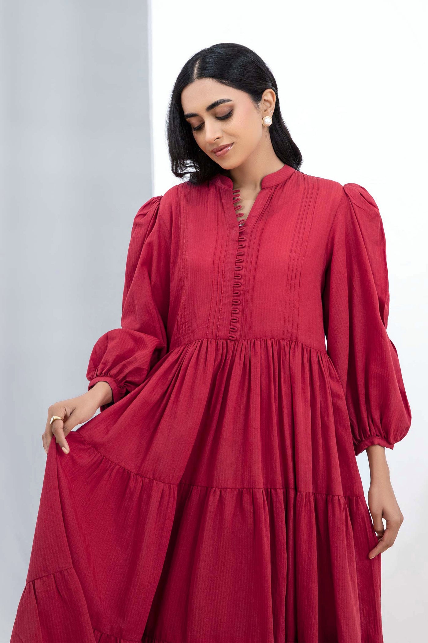 Dyed Dobby Lawn Dress