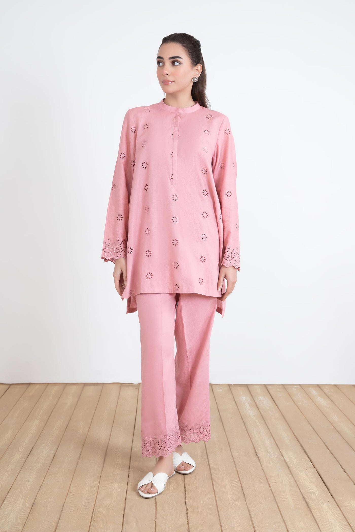 Embroidered Dobby Lawn Co-Ord Set