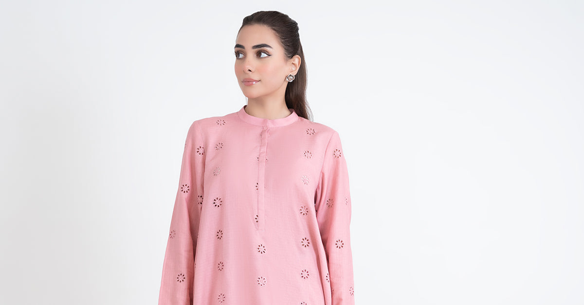 Embroidered Dobby Lawn Co-Ord Set